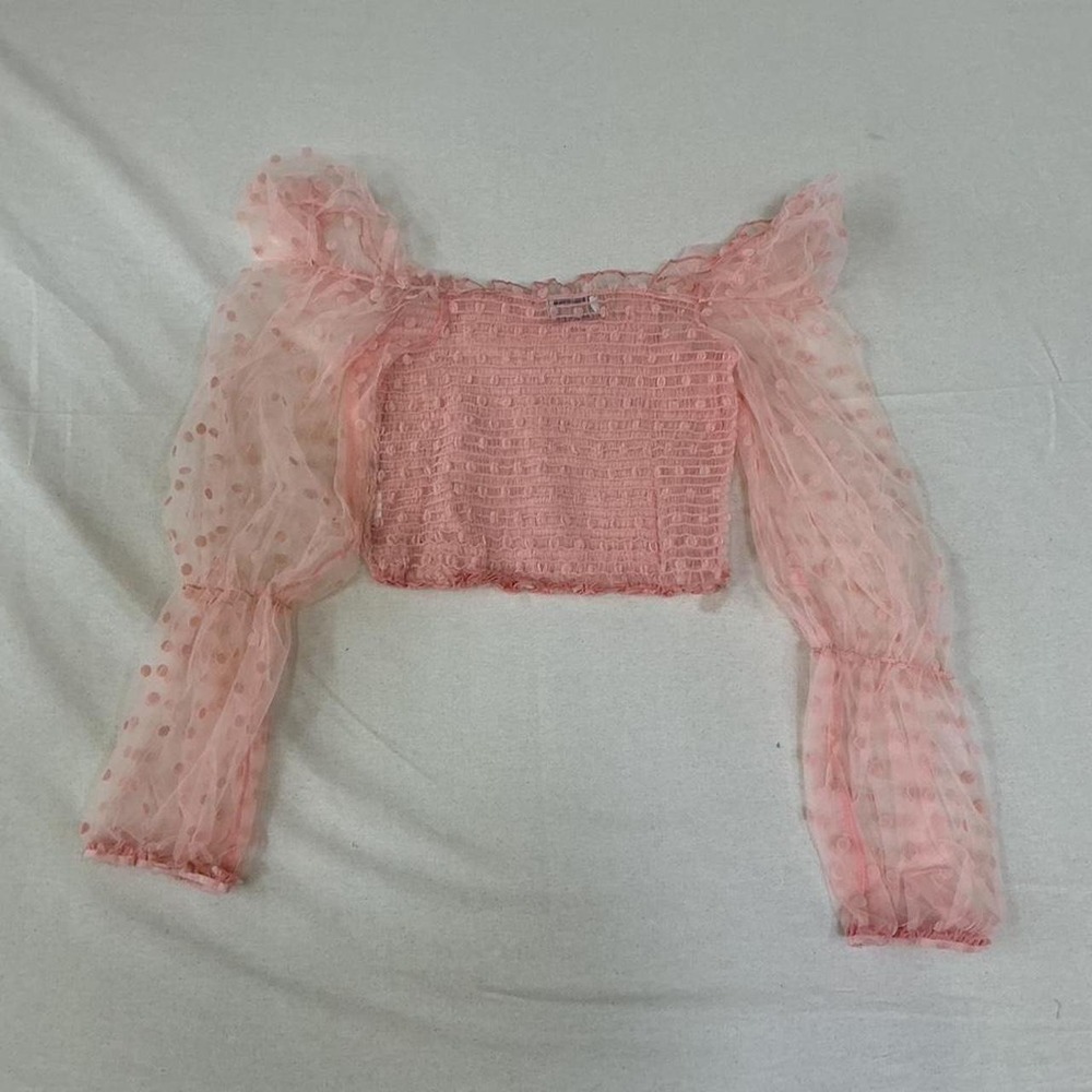 Adorable‎ pink smocked crop top